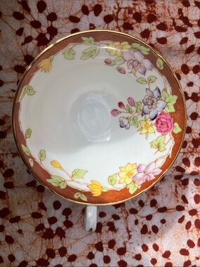 Stanley bone china tea cup made in England gold trim floral